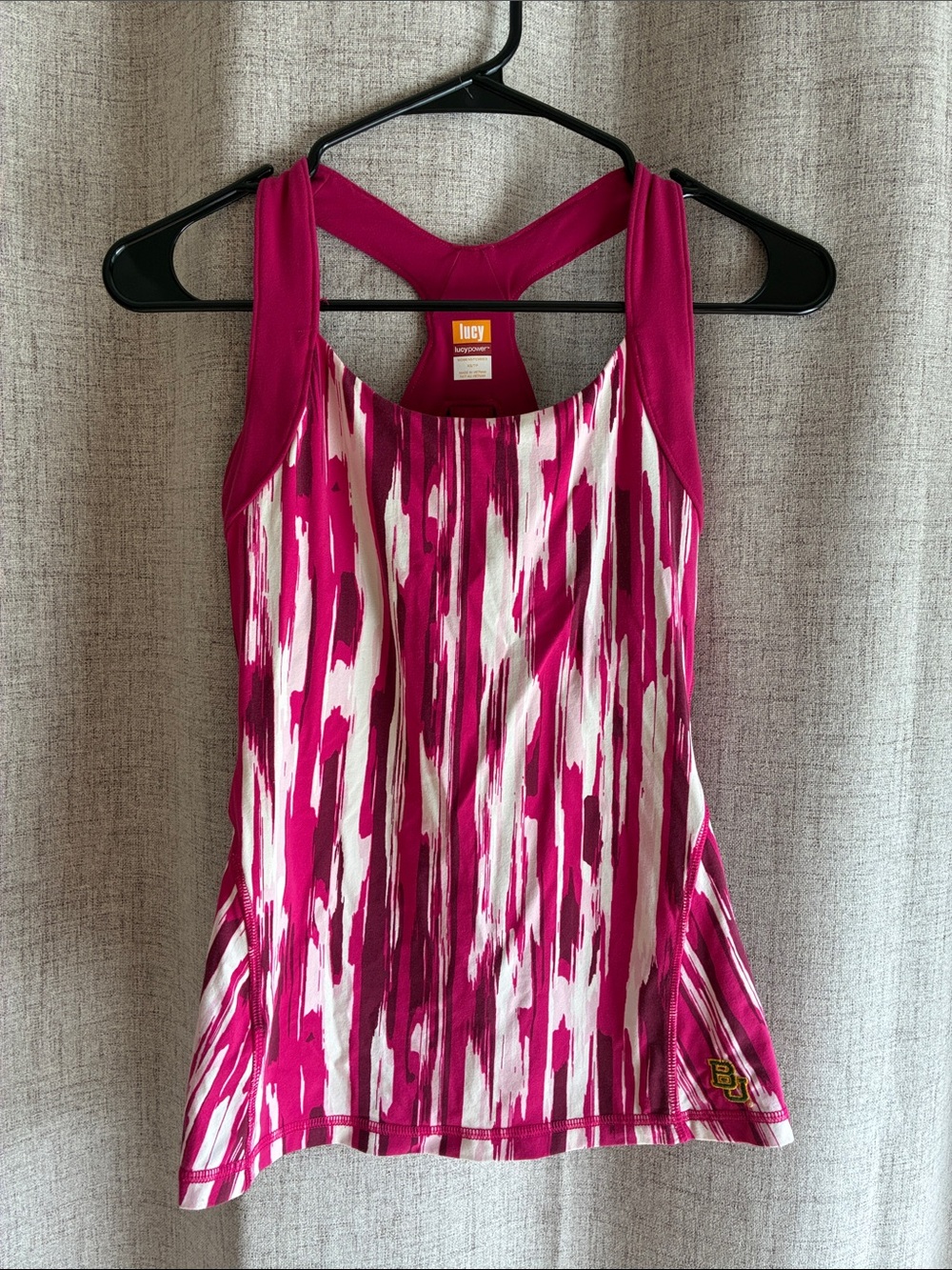 Lucy Fuchsia & White Printed Racerback Tank